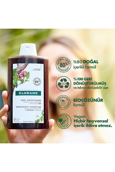 Klorane 400 ml Kinin- und Bio-Liebesblütenextrakt-Stärkungsshampoo