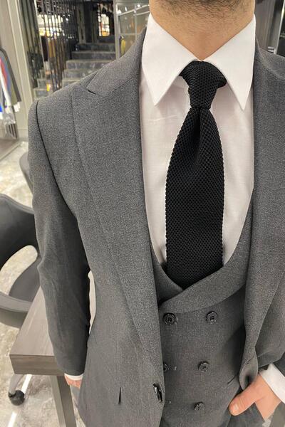 Fc Plus GENİŞ YAKA DÜZ YELEKLİ ANTRASİT TAKIM ELBİSE