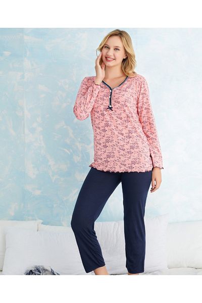 LİLA İÇ GİYİM SET PIJAMA DAMĂ CU MÂNECĂ LUNGĂ, DIN VISCOZĂ