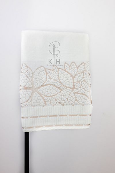 Nurpak Πετσέτα Προίκας Βελούδινη Κρέμα Σπιτιού Cross Stitch