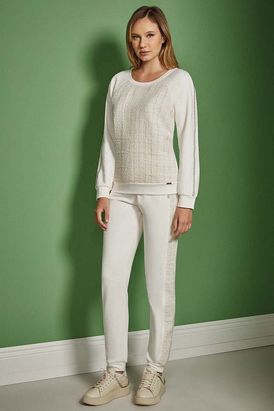Guitar Raglan Sleeve Ecru Three Thread Sweatshirt