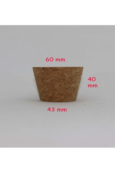 Jenisa Carboy Large and Short Cork Stopper - 60*43*40