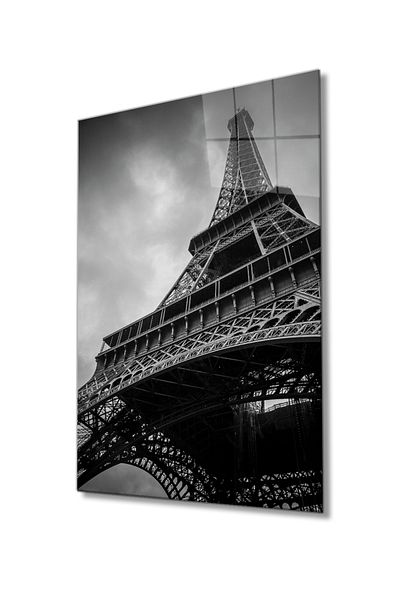 Rosyvien France Paris Eiffel Tower Nature City Landscape Glass Painting, Home Office Wall Decor, Gift, Tempered