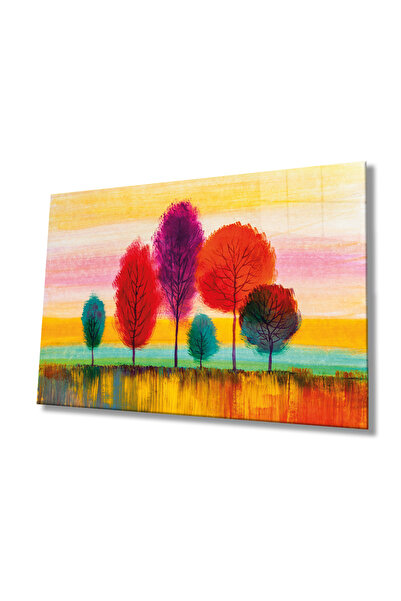 Rosyvien Šareno oslikana šarena stabla, staklena slika, dekoracija zidova za ...