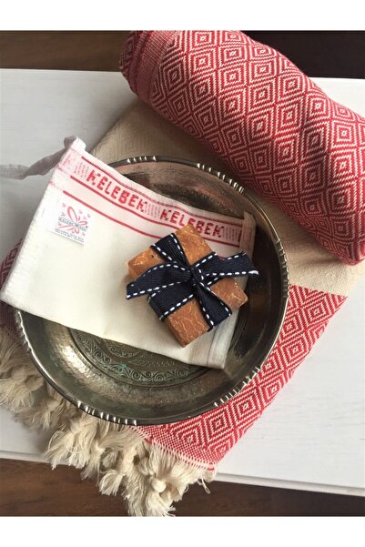 BYEVE 4-комплектний червоний розкішний набір для хамаму Пештемаль, мідна миск...