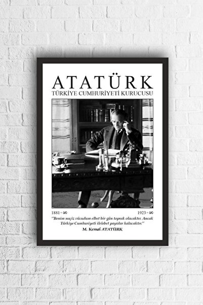 beedene Çerçeveli Atatürk Portresi Tablo
