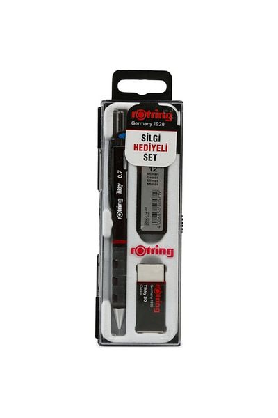 Rotring Tikky School Set 0.7 mm Burgundy Mechanical Pencil + Eraser + Leads