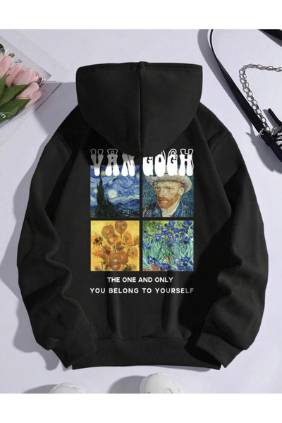 ALİKA Sa kapuljačom Crna Van Gogh velika majica