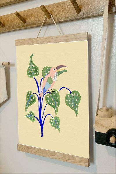 Piksel Grafik Ποστέρ καμβά με λουράκι Bob Birds