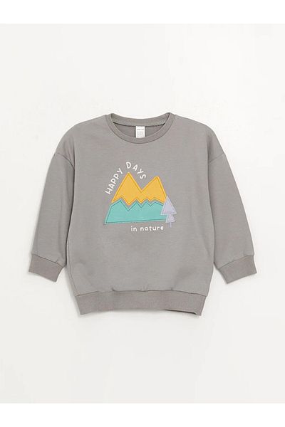 LC Waikiki Lcw Baby Baby Boy Crew Neck Printed Sweatshirt and Sweatpants Set