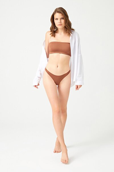 Cottonhill Strapless Crop Top Bustier Milky Brown