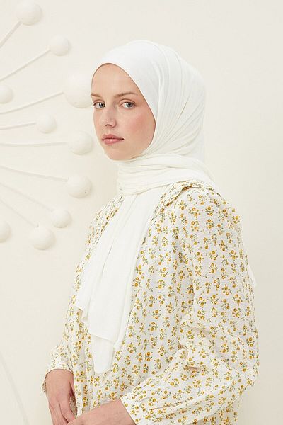 DELUX POLO Tessetür Ecru Viscose Χτενισμένο Βαμβακερό Σάλι
