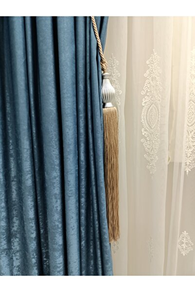 MGEHOME Fon Perde Tavan Bağlama Püsküllü Braçol 1 Adet