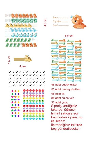 EyER Shoping Dinosaur knjiga, sveska, školska etiketa, 270 komada kroj