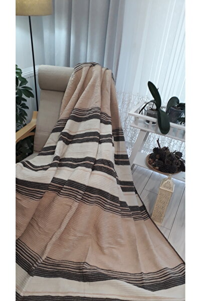 asildükkan Tek Kişilik Pamuklu Battaniye, Tv Battaniyesi 150cm*200cm Kahverengi