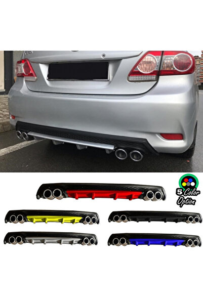 MKG Otomotiv Toyota Corolla E170 Uyumlu Yuvarlak Egzozlu Kırmızı Difüzör Difi...