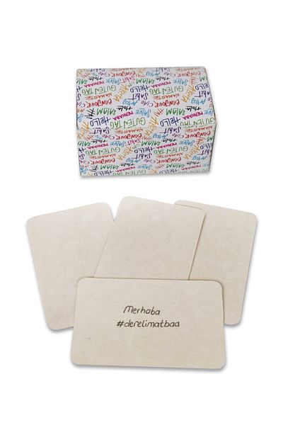 DERELİ MATBAA White Note Card Note Tag Boxed 100 Pieces Custom Oval Cut