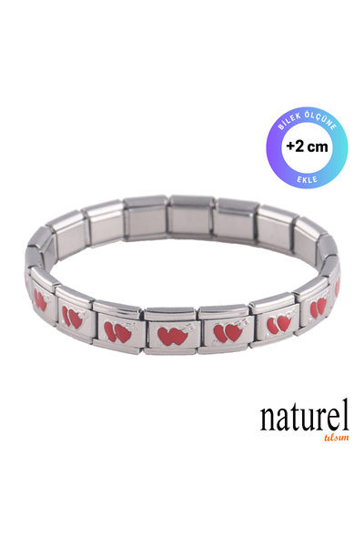 Naturel Tılsım Unisex İtalyan Charm Bileklik Paslanmaz Çelik Bileklik