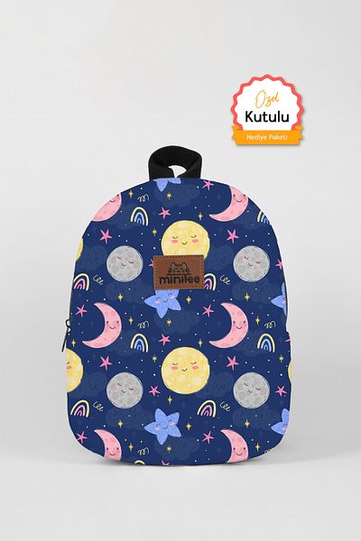 Minilee Călătorie în spațiu 0-8 ani - Rucsac pentru copii pentru creșă, grădiniță [cu cutie personalizată]