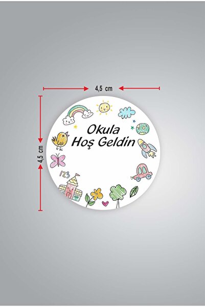 Vice Okulda Hoş Geldin Etiketi (4,5 Cm 35 Adet)