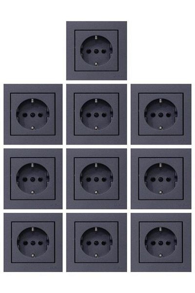 CONTİ Ovivo Grano Smoked Grounded Socket Frame 10 Pieces