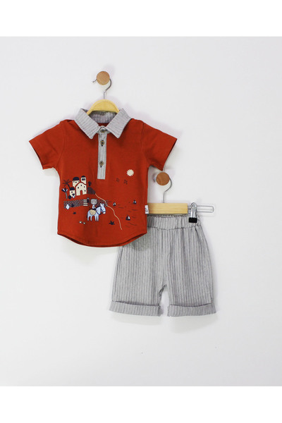 TRENDİMİZBİR BABY MUSLIN SET WITH SHORTS