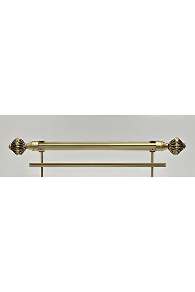 RUSTIKCIM ANTİK RUSTİK SARI FON PERDE ASKISI TEK RAYLI KRST-15 225 CM