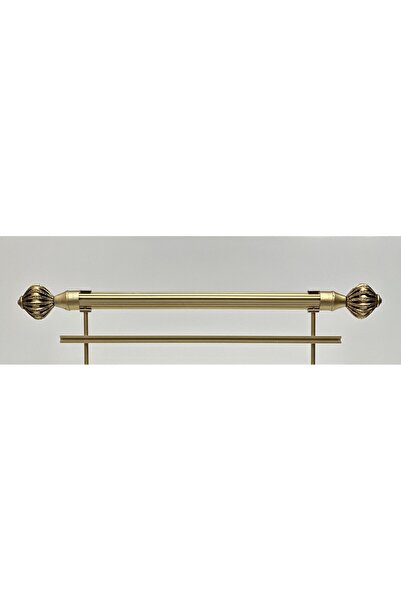 RUSTIKCIM ANTİK RUSTİK SARI FON PERDE ASKISI TEK RAYLI KRST-15 300 CM