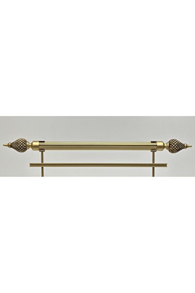 RUSTIKCIM ANTİK RUSTİK SARI FON PERDE ASKISI TEK RAYLI KRST-17 200 CM