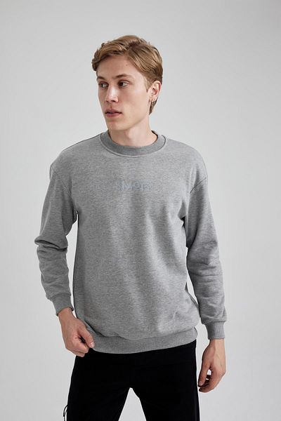 DeFacto Φούτερ με λαιμόκοψη Boxy Fit Crew