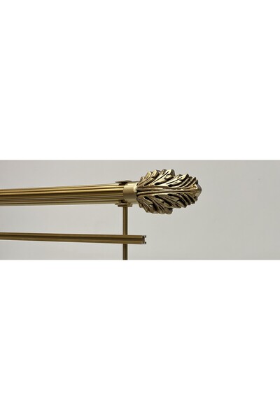 RUSTIKCIM ANTİK RUSTİK SARI FON PERDE ASKISI TEK RAYLI KRST-18 250 CM
