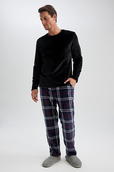 DeFacto Regular Fit Crew Neck Basic Pajama Top