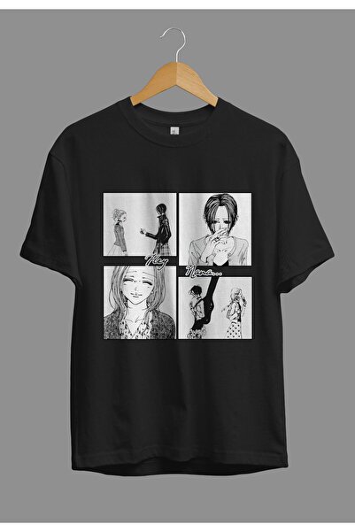 Gettotr Tricou anime cu design special KOversize Black Stones Nana