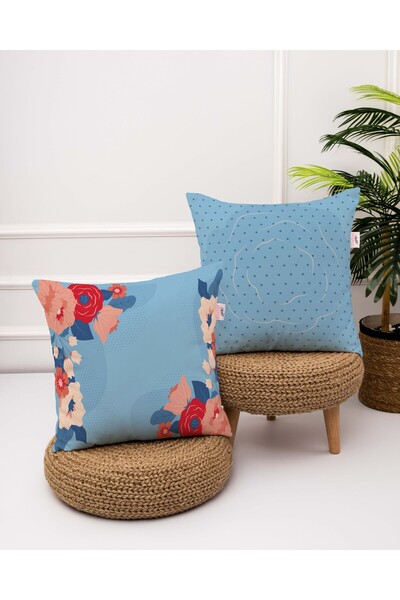 menesahome Чохол для подушки, Чохол для подушки, Подушка з візерунком, Синя п...