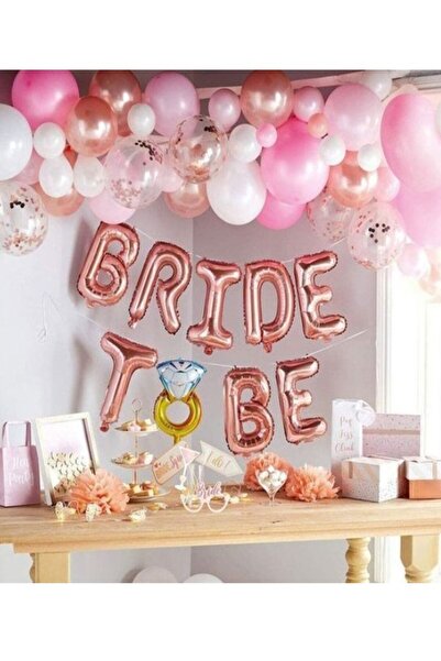 party mix Bride To Be Folyo Balon ve Balon Zinciri Bride Partisi Bekarlığa Ve...
