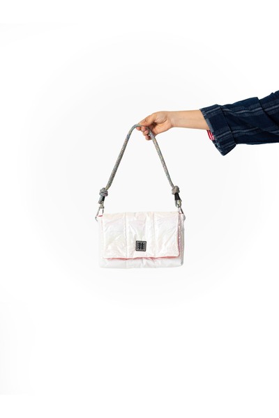 YOURHANDBAGS Sedef Candy Çanta - Ebruli Halat Askılı