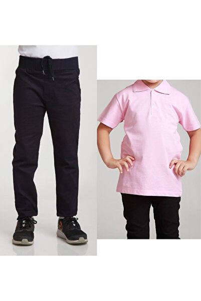 MaviMoure Унісекс дитячі рибана брюки з поясом з льону темно-синього кольору ...