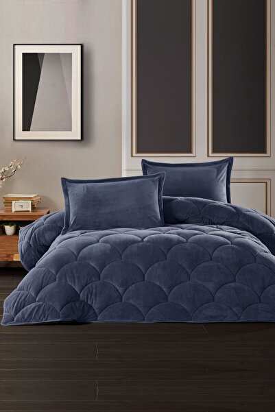 Evmarketi Melike Zeynep Welsoft Comfortline Uyku Seti Koyu Mavi Çift Kişilik