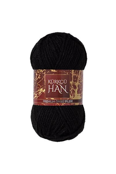 Kürkçü Han Dekor 100gr 100m El Örgü İpi Siyah