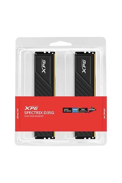 XPG Spectrix D35 32GB (16X2) RGB DDR4 3600Mhz CL18 1.35V AX4U360016G18I-DTBKD35G طقم مزدوج رام