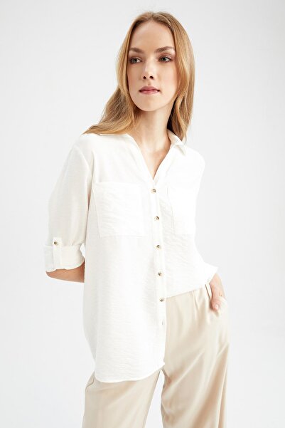 DeFacto Regular Fit Basic Uzun Kollu Gömlek M9407az23sp