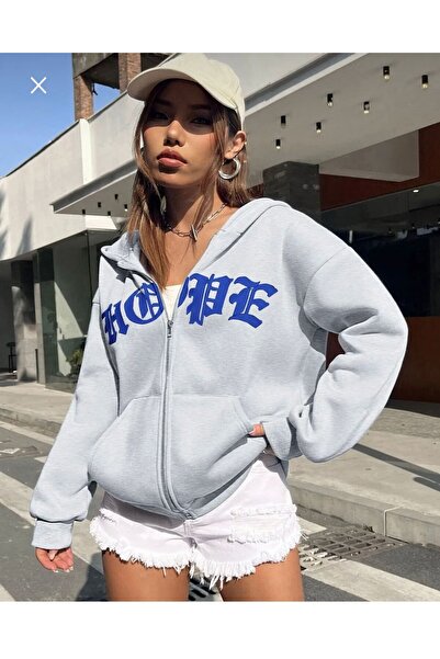 AFROGİYİM Γυναικεία ζακέτα με φερμουάρ Hope με φερμουάρ Oversize