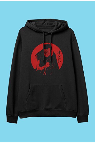CONSTRAİN Naruto Obito Anime Printed - Φούτερ με κουκούλα με κουκούλα ειδικής...