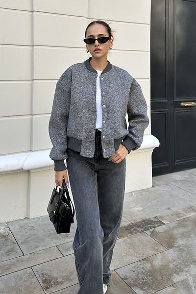 Nazliye Bomber Stamp Jacket