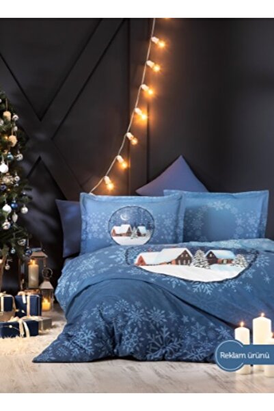 Özdilek ÇİFT KİŞİLİK NEVRESİM TAKIMI MAVİ WİNTER DREAM