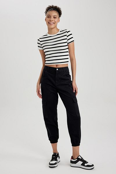 DeFacto Cool Cargo Jogger - Normal Waist Gabardine Pants 100% Cotton W8036Az23Sp