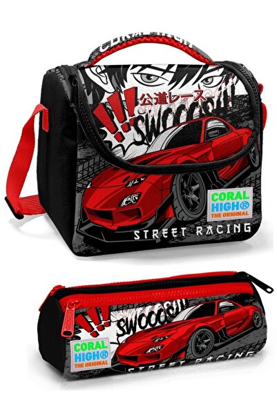 Coral High Primary School Bag Set Black Red Car - Boy