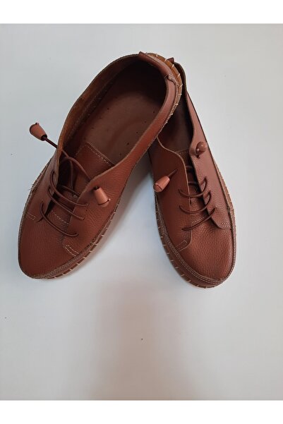 KAPAR Inside and Outside 100% Genuine Leather Rubber Laced Daily Tan Color Shoes