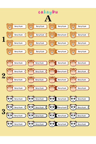 cakaybu Etichete pentru creioane școlare mixte A4 1 foaie 42 bucăți de calita...