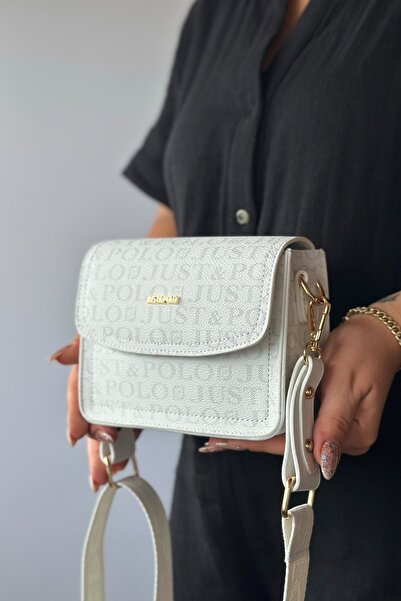 Just Polo حقيبة كتف نسائية بطبعة مونوغرام - موديل جديد، حجم صغير AS2195-GZD
